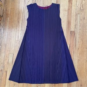 purple pleats please issey Miyake pleated sleeveless dress